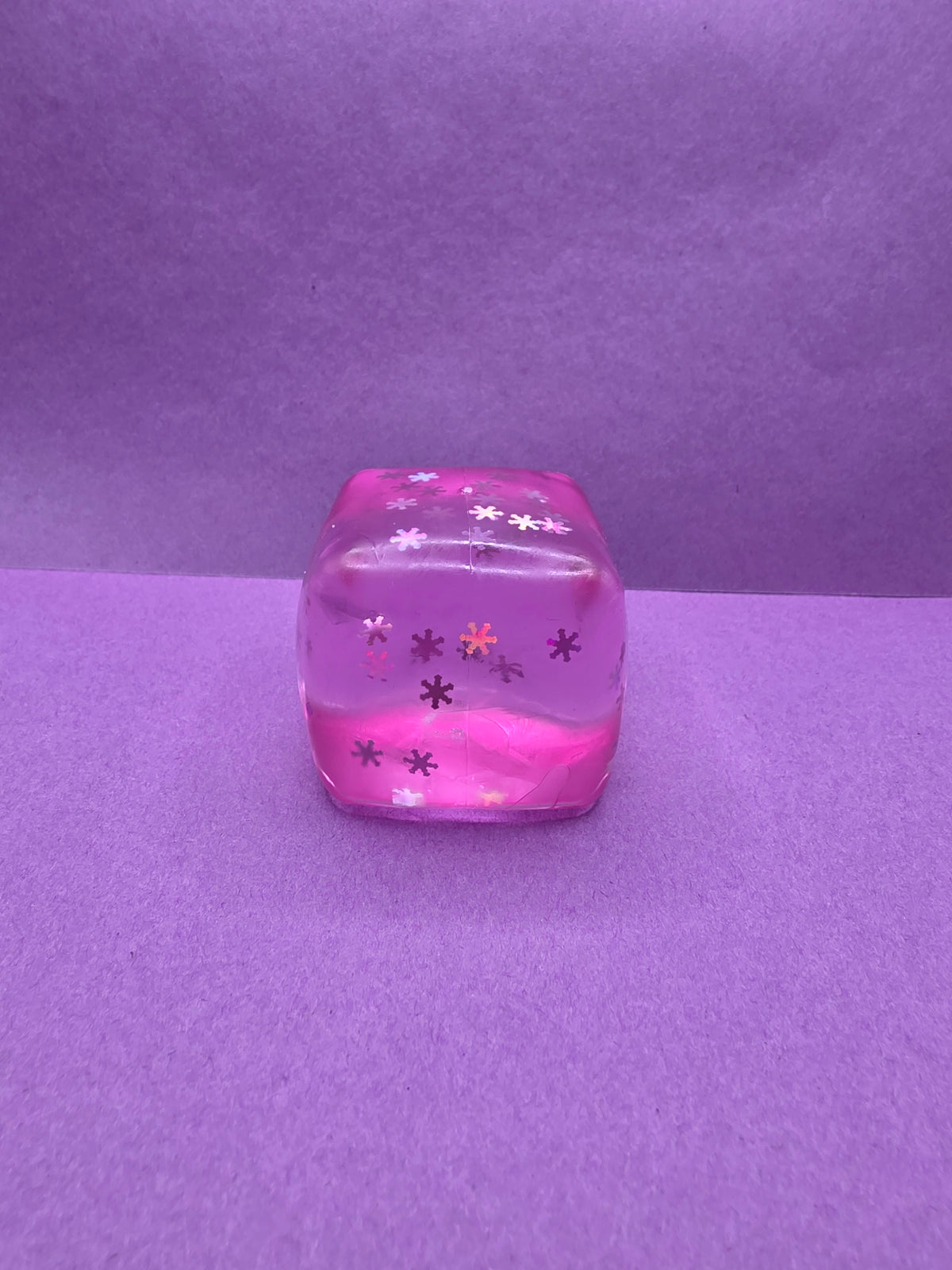 Pink Glitter Cube Squishy