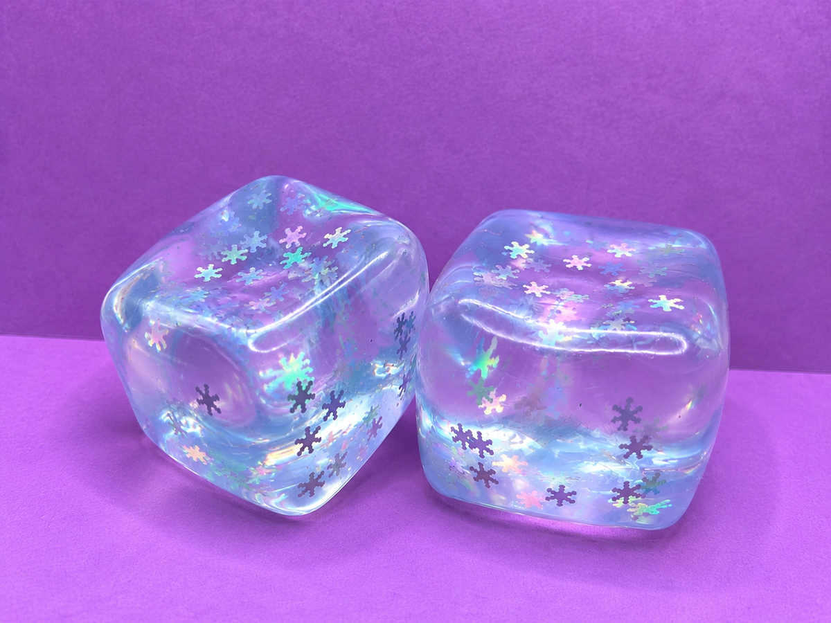 Blue Glitter Cube Squishy