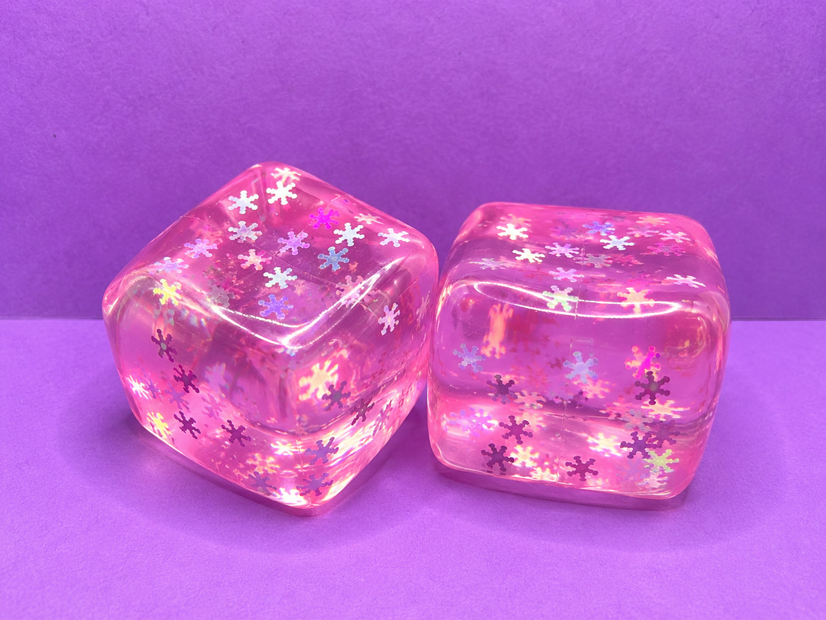 Pink Glitter Cube Squishy