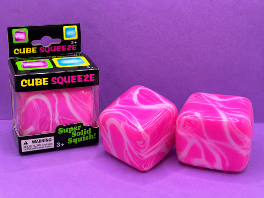 Tye Die Pink and White Square Cube Squishy
