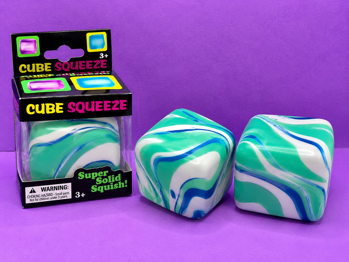 Tye Die Blue and White Square Cube Squishy